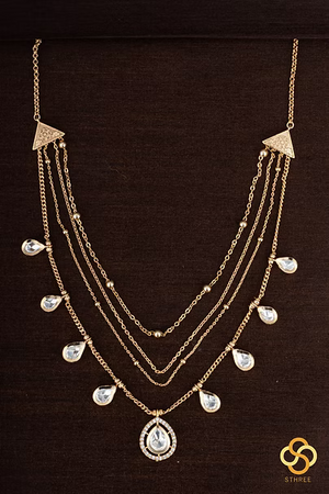 Layered Kundan necklace - White