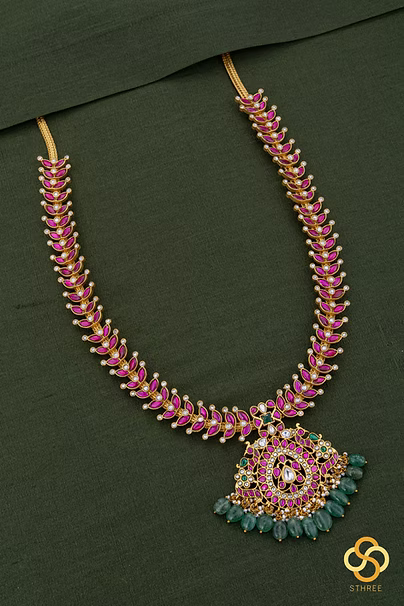 Long Kemp Haram with Green beads