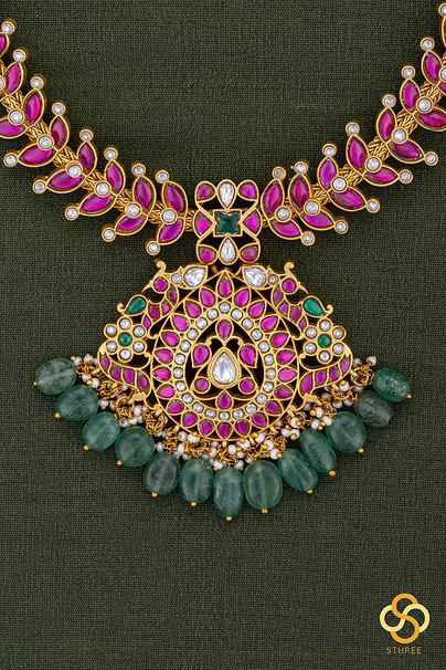 Long Kemp Haram with Green beads
