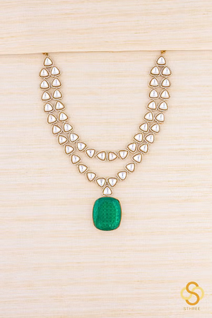 Moissanite and Emerald Green Pendant