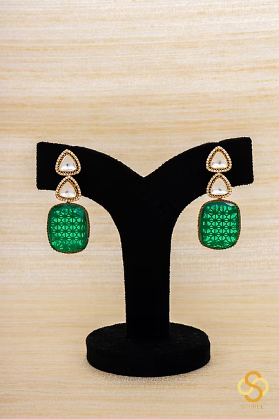 Moissanite and Emerald Green Pendant