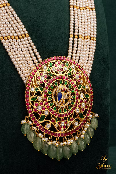 Rakkodi in Eight Strands of Pearls - White