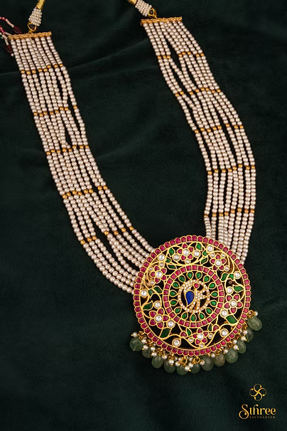 Rakkodi in Eight Strands of Pearls - White