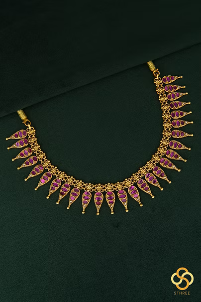 Reversible Necklace - White and Ruby red