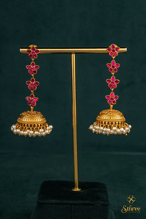 Ruby Red Jhumkas