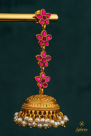 Ruby Red Jhumkas
