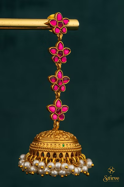 Ruby Red Jhumkas