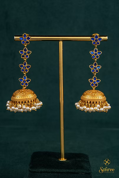 Sapphire Blue Jhumkas