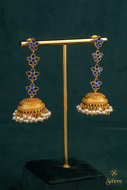 Sapphire Blue Jhumkas