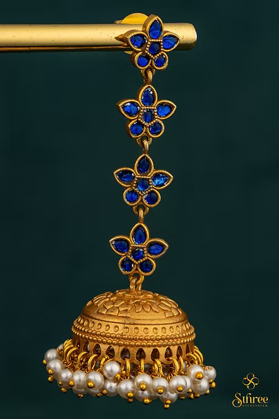 Sapphire Blue Jhumkas