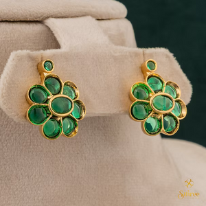 Two liner Palakkad Necklace - Emerald green