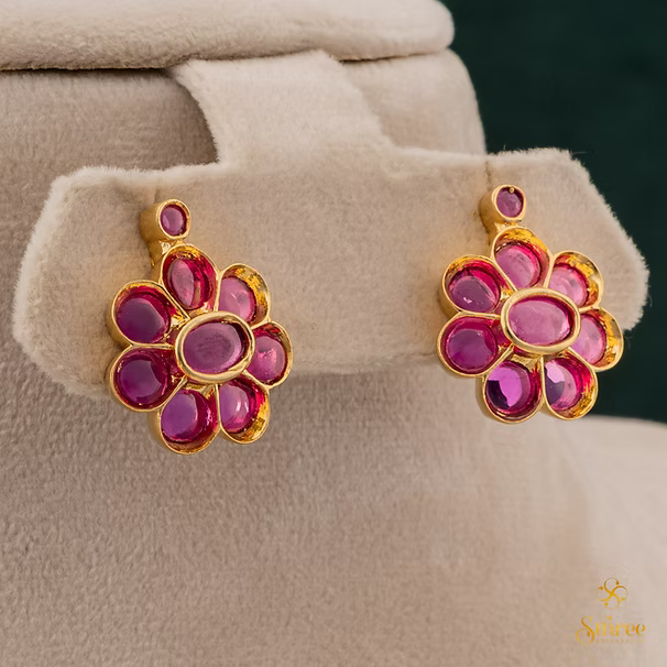 Two liner Palakkad Necklace - Ruby red