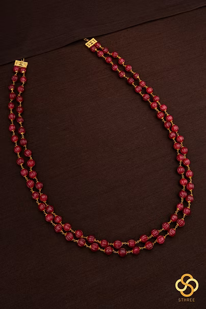 Two liner ruby beads
