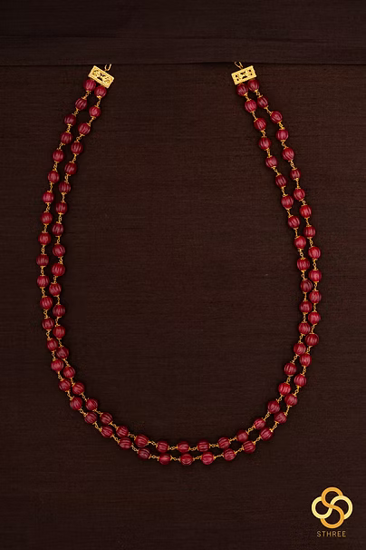 Two liner ruby beads