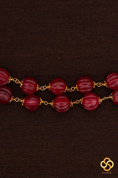 Two liner ruby beads