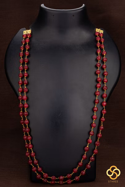 Two liner ruby beads