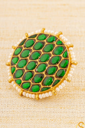 925 Silver - Vatta thodu - Emerald green - RRV Queen series