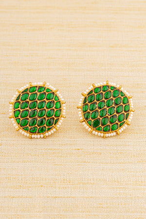 925 Silver - Vatta thodu - Emerald green - RRV Queen series