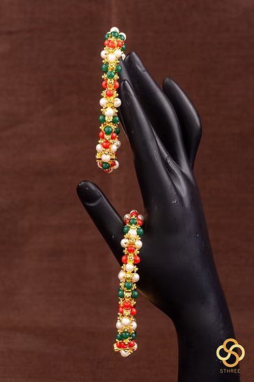 Coral Red, Green and Pearl Kada