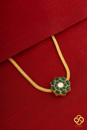 925 Silver - Hrudayakamalam - Emerald Green