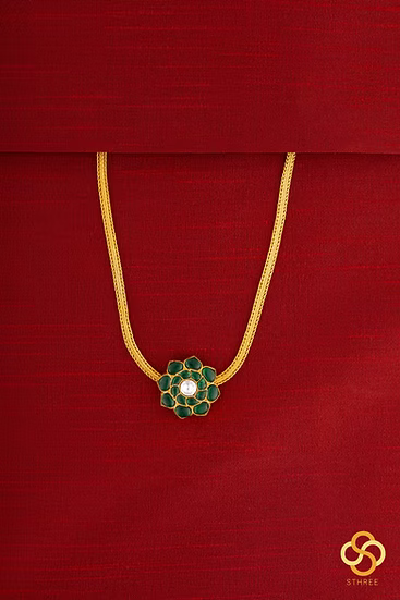 925 Silver - Hrudayakamalam - Emerald Green