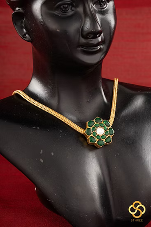 925 Silver - Hrudayakamalam - Emerald Green