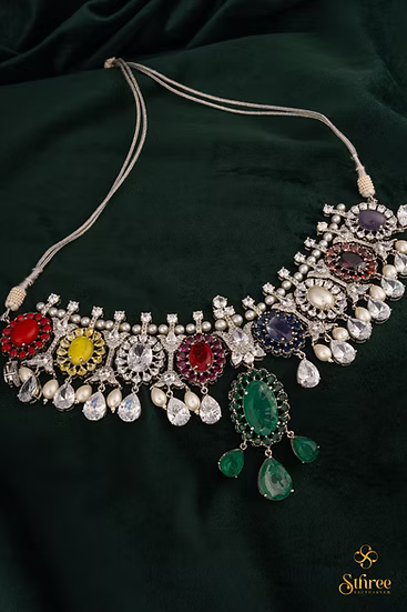Navaratna and Zircon choker