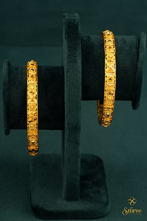 One Gram Gold Finish Gold Bangle (Set of 2)