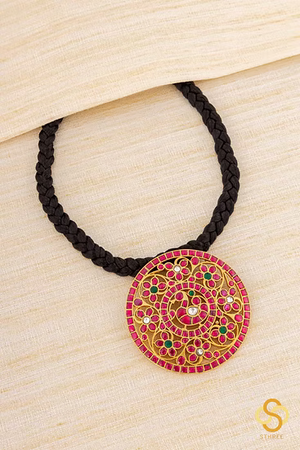 925 Silver - Rakkodi Pure Silver Strung in Black Silk Thread