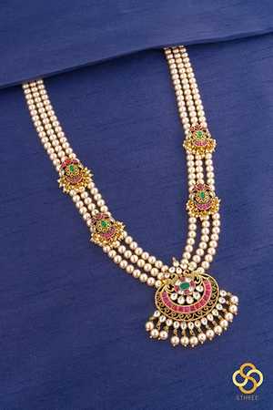 Swarovski  Pearls with a Chandbali Pendant and Mogappu