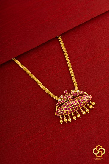 925 Silver - Thayathu Pendant - Kemp Red
