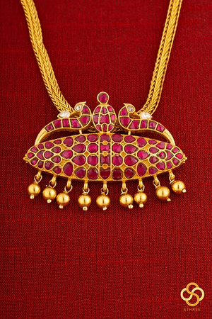 925 Silver - Thayathu Pendant - Kemp Red