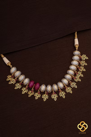 Zircon and Rubies Necklace Set - A Designer Necklace