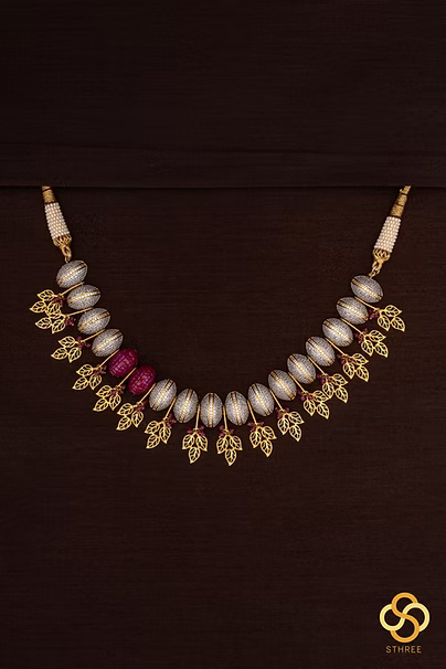 Zircon and Rubies Necklace Set - A Designer Necklace