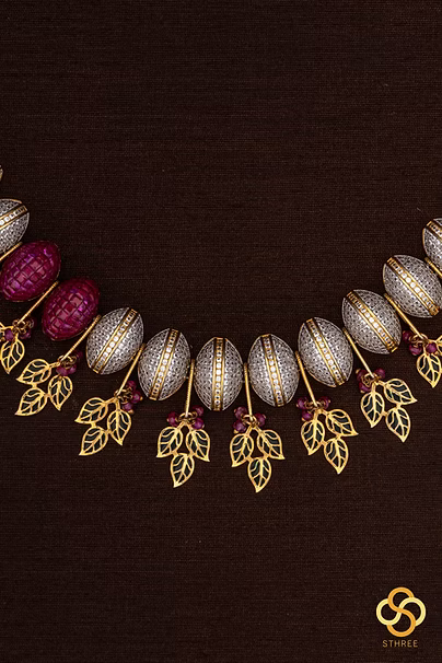 Zircon and Rubies Necklace Set - A Designer Necklace